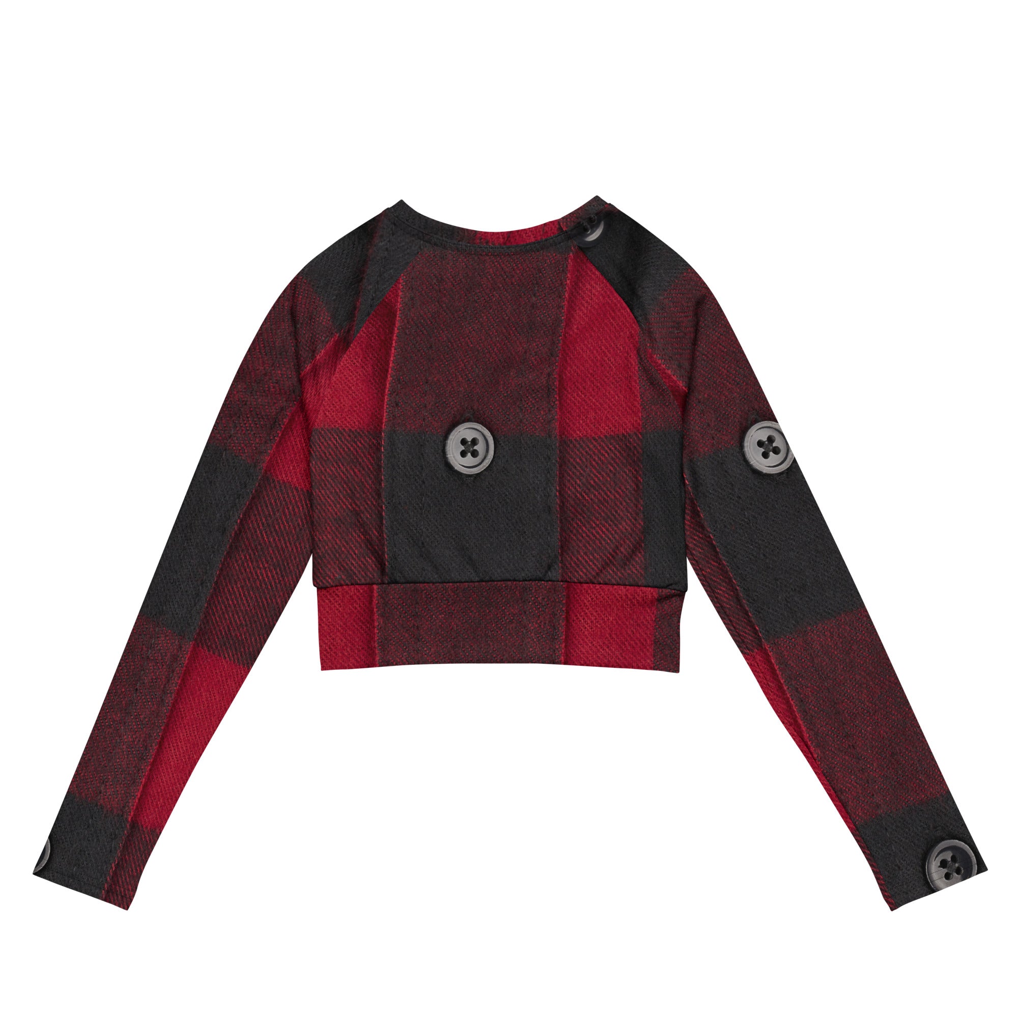 Girls' Christmas Cropped Top. Not-a-PJ Plaid Christmas Streetwear or Activewear. WickedYo.